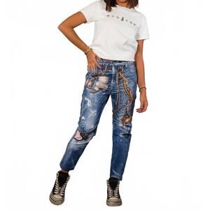NEW YOLLY sophie storytelling jeans in chain prints